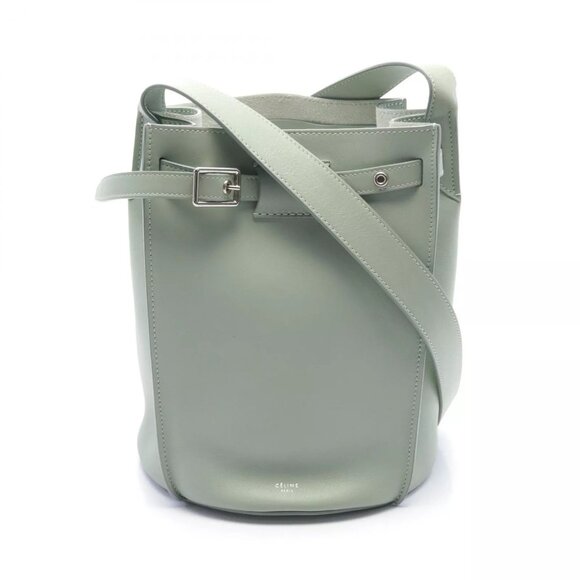 CELINE Big bag bucket nano Shoulder crossbody 187243 leather Green Used Women - Picture 1 of 9